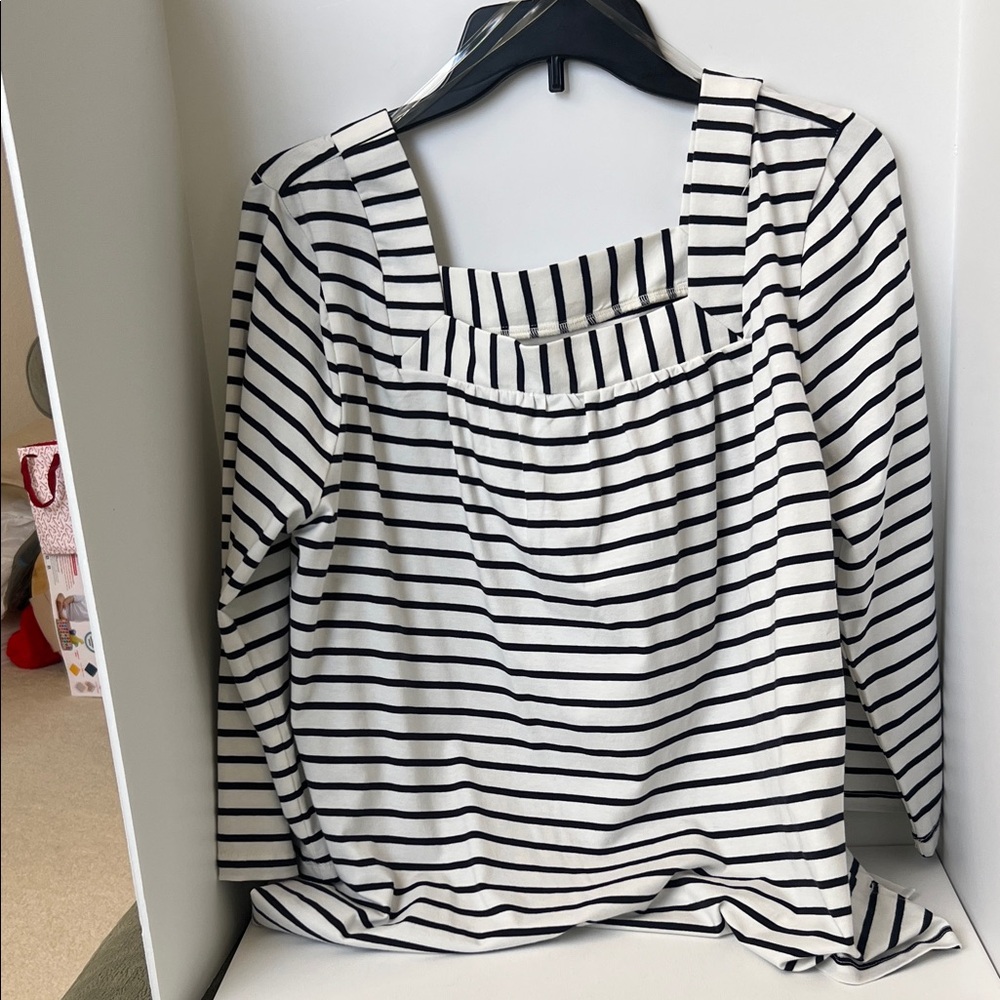 Striped Black and White Women's Top